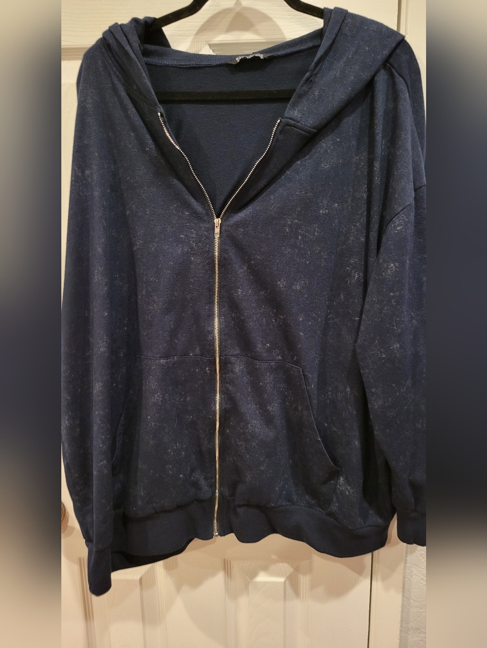 BloomChic Navy Blue Zip-Up Hooded Sweater